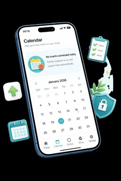 Noticeboard app calendar preview